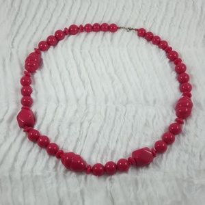 ♡Pink Chunky Beaded Necklace♡